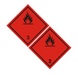 Знак небезпеки "Легкозаймисті речовини" (метал), 30х30 (2601721040) 2601721040 фото