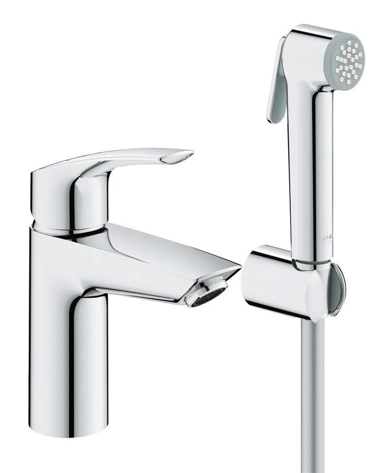 Змішувач для раковини з гігієнічним душем Grohe Eurosmart New (23124003) 23124003 фото