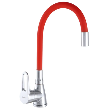 Смеситель для кухни Zerix SOP7 045 с красным гибким изливом (ZX2667) ZX2667 фото