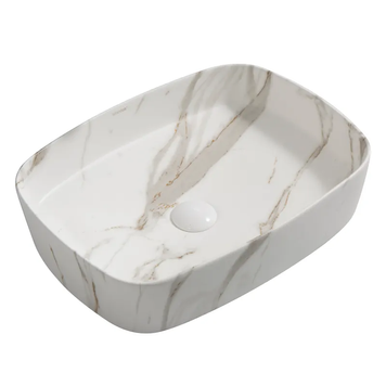Раковина накладна Mixxus Premium BEVEL-0102 MARBLE 495х370х135mm (MP6519) MP6519 фото