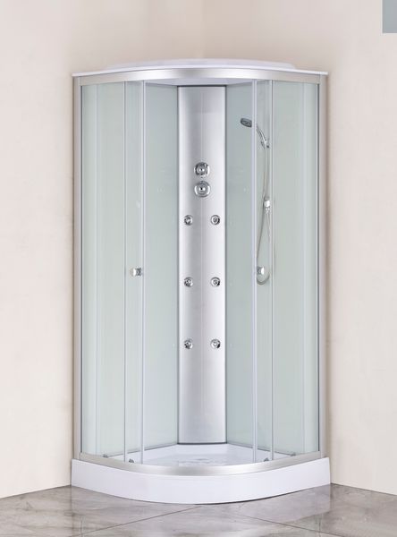 Бокс душовий з гідромасажем Mixxus STRONG SBH02-90x90x215-FB SATIN низький піддон (MI6890) MI6890 фото