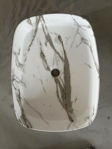 Раковина накладна Mixxus Premium BEVEL-0102 MARBLE 495х370х135mm (MP6519) MP6519 фото