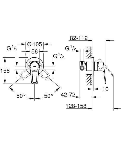 Смеситель скрытого монтажа для 1 потребителя Grohe BauLoop New (29042001) 29042001 фото