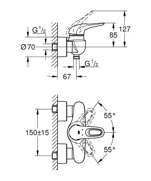 Змішувач для душу Grohe Eurostyle (33590LS3) 33590LS3 фото