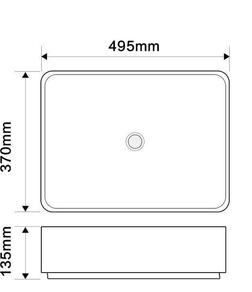 Раковина накладна Mixxus Premium BEVEL-0102 MARBLE 495х370х135mm (MP6519) MP6519 фото