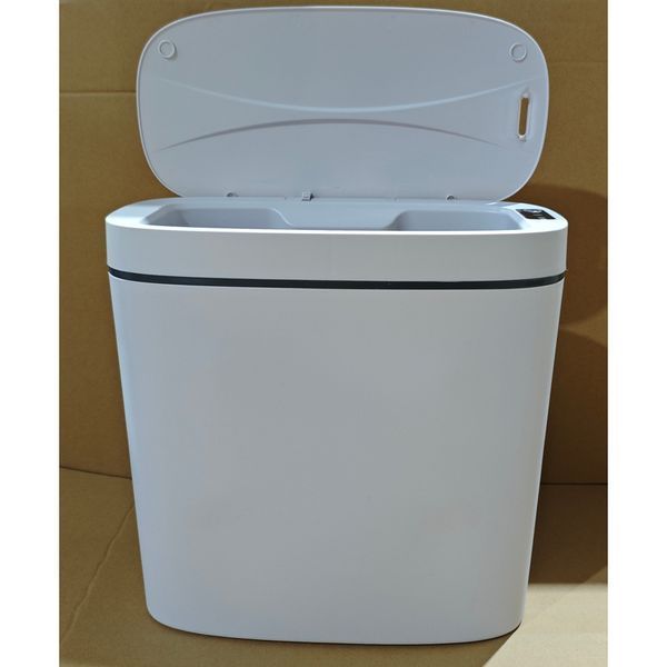 Відро для сміття сенсорне овальне Mixxus Flat-TC0109 White 9 л колір білий (MI7074) MI7074 фото