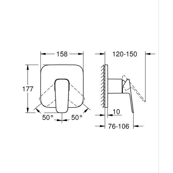 Однорычажный смеситель для душа Grohe Cubeo (1017772430) 1017772430 фото