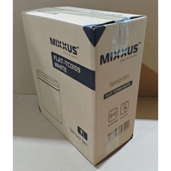 Відро для сміття сенсорне овальне Mixxus Flat-TC0109 White 9 л колір білий (MI7074) MI7074 фото