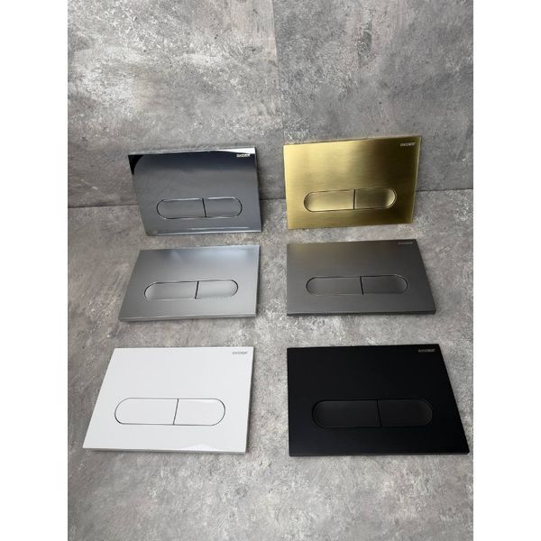 Панель змиву Koer KT-0608-14 240x160x10mm пластикова, кнопка закруглена (колір сатин) (KR6127) KR6127 фото