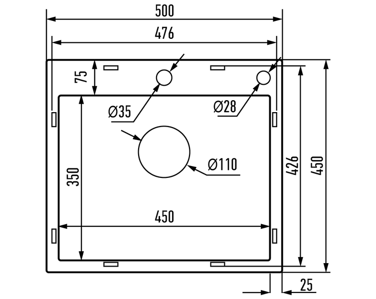 Мойка из нержавеющей стали Mixxus MH5045 Decor Graphite (3.0/0.8) цвет графит (MI8310) MI8310 фото