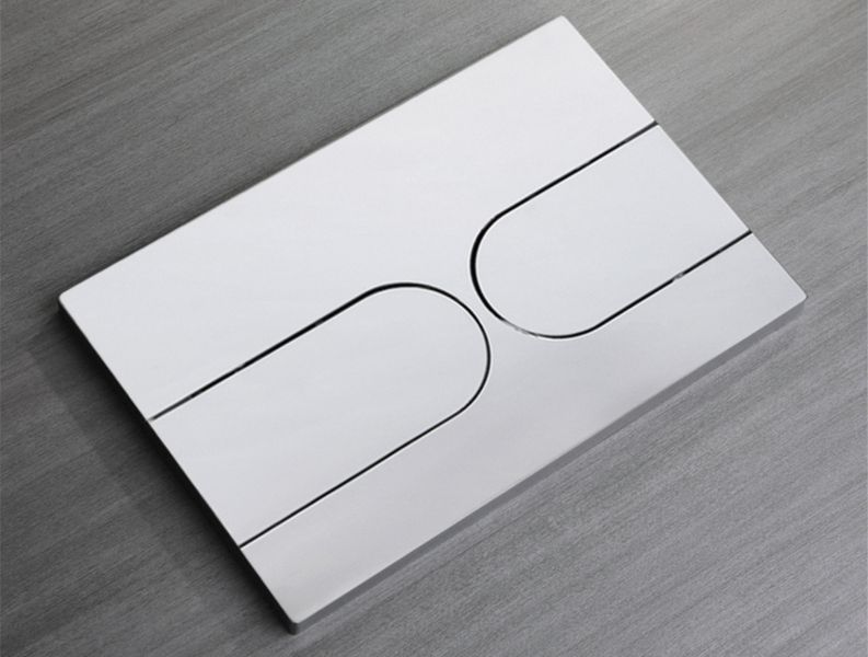 Панель змиву Koer KT-0604-01 240x160x10mm пластикова, кнопка закруглена (KR5323) KR5323 фото
