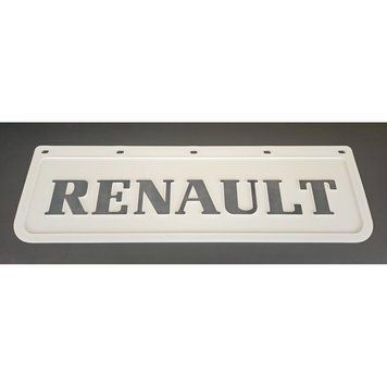 Брызговик белый Renault рельефная надпись черные буквы перед (650х220) (Резина, Турция) 10041ч 10041Ч фото