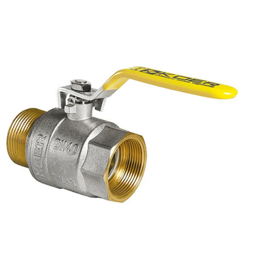 Кран кульовий KOER KR.515.PR.GAS - 2" FM ГШВ YELLOW, ручка "важіль" жовта (KR0065) KR0065 фото