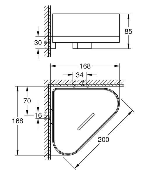 Полочка-корзина угловая Grohe Selection (41038000) 41038000 фото