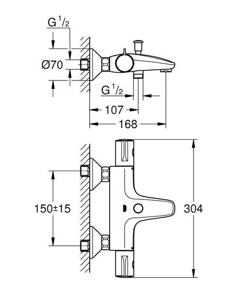 Термостат для ванни Grohe Grohtherm 800 (1022032430) 1022032430 фото