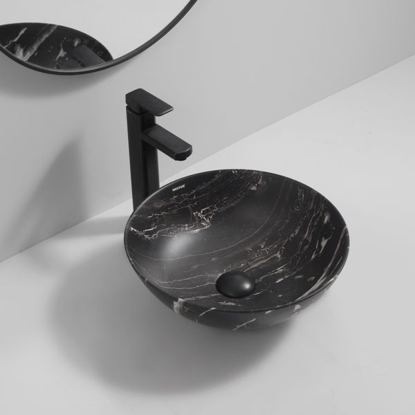Раковина накладна Mixxus Premium ELLIPSE-0106 MARBLE 390х390х140mm (MP6533) MP6533 фото