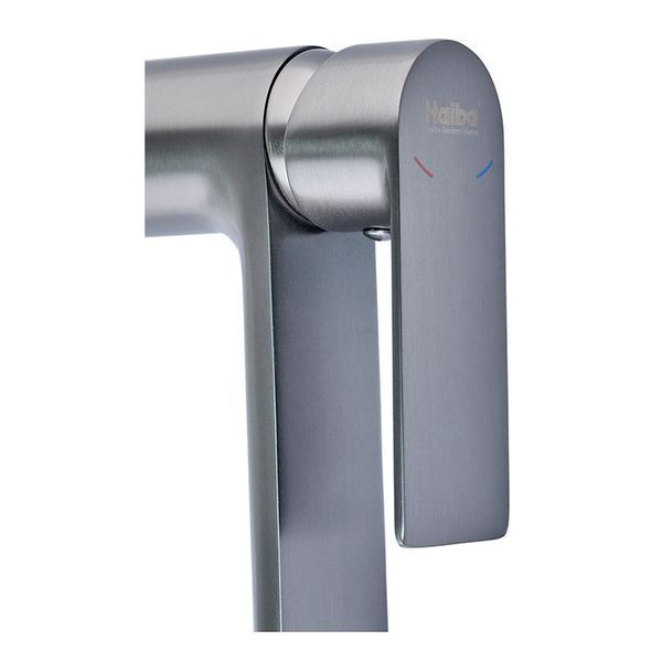 Змішувач для умивальника Haiba Alex 001 Long Graphite (HB3993) HB3993 фото