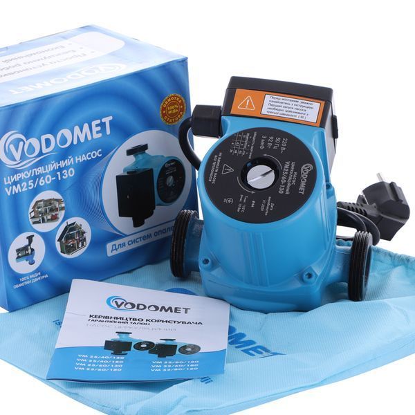 Насос циркуляційний Vodomet VM25/60-130 з кабелем, без гайок (VO0003) VO0003 фото