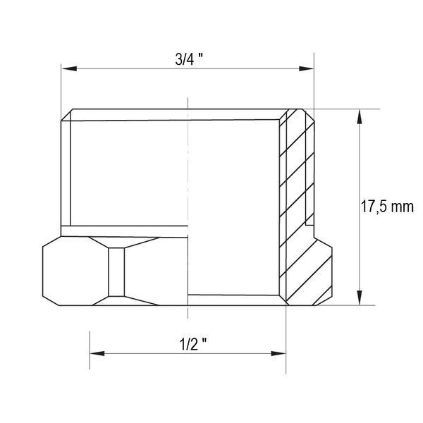 Футорка 1/2"х3/4" Koer KF.F0608.WN без никеля (KR2985) KR2985 фото