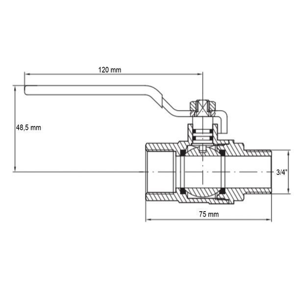 Кран шаровый Koer KG.205 - 3/4" FM ГШР (газ) (KR4966) KR4966 фото