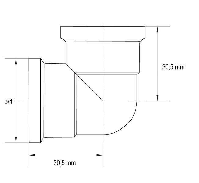 Кут Koer KF.L08F.WN - 3/4'' ВВ (без нікелю) (KR3032) KR3032 фото