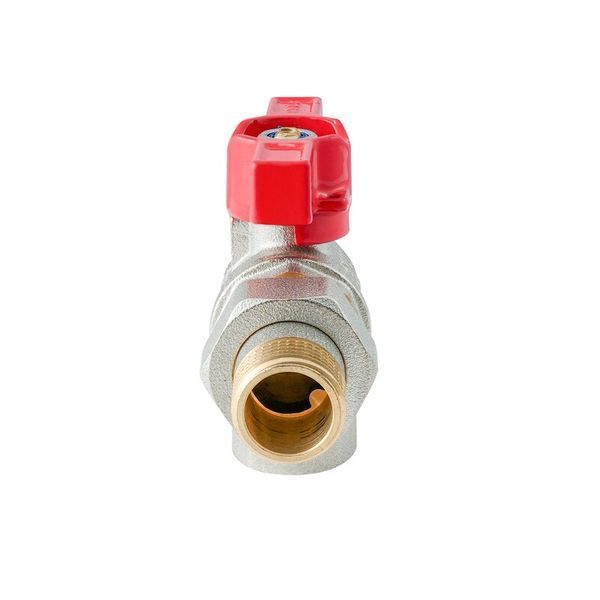 Кран с американкой угловой Koer Extreme KE.228-15 - 1/2" ручка "бабочка" красная (KR5763) KR5763 фото