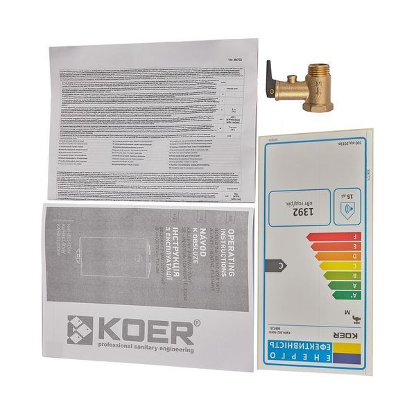 Водонагрівач "Циліндр" Koer KWH.E02-50VD накопичувальний 50 л, сухий тен 1,6 kW (EK0108) EK0108 фото