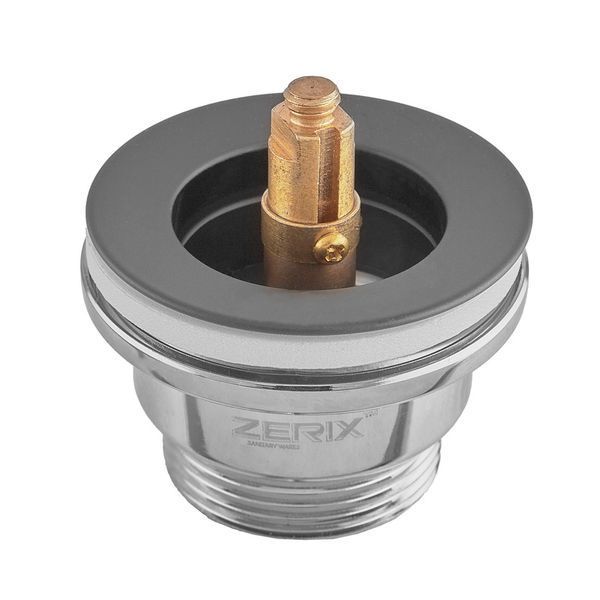 Донний клапан для раковини Zerix BV-03 BLACK 1 1/4'' універсальний (з/без перел) СLICK-СLACK (Колір чорний) (ZX6020) ZX6020 фото