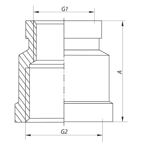 Муфта редукционная 1/2"х3/4" (хром) Koer KF.C0608.chr (KF0122) KF0122 фото