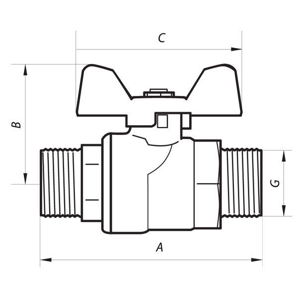 Кран кульовий 1/2" ШШМ (NF.731) Nolf (NF2954) NF2954 фото