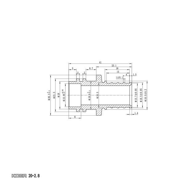 Трубка Г-образная для подсоединения радиатора Koer KA.D20-250 - 20(2.8mm) x 15-250mm (KR4903) KR4903 фото