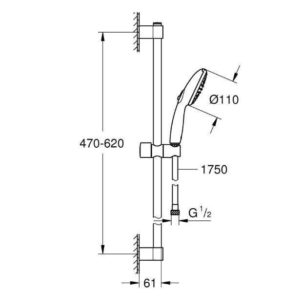 Душевой гарнитур Grohe Tempesta 110 2 режима струи (27598003) 27598003 фото