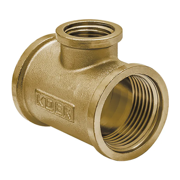 Трійник редукційний 3/4"х1/2"х3/4" ВВВ Koer .T080608F.WN (без нікелю) (KR3034) KR3034 фото