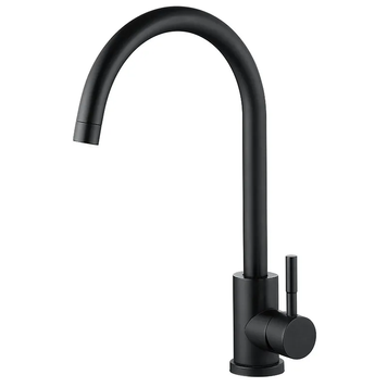 Змішувач для кухні Zerix LUX-011 Black із нерж. сталі SUS304 (ZX4868) ZX4868 фото