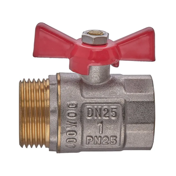 Кран кульовий ГШМ, ручка "метелик" червона Waterpro WP607-25FMW - 1" FMW (WP2917) WP2917 фото