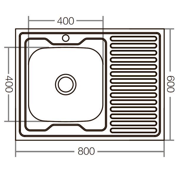 Кухонная мойка накладная ZerixZ8060L-06-160E (Satin) (ZX1616) ZX1616 фото