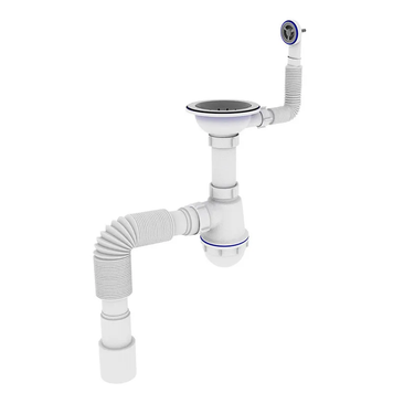 Сифон для кухни Zerix SK-02-C 3 1/2"x40 с резьбовым выпуском и круглым переливом (ZX4954) ZX4954 фото