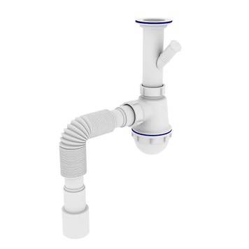 Сифон для кухни Zerix SK-01-B 1 1/2"x40 с литым выпуском и отводом для стиральной машины (ZX4951) ZX4951 фото