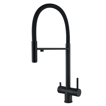 Кухонний змішувач на дві води Zerix KIT-021 Black Refl.Black (нерж. сталь) (ZX4862) ZX4862 фото