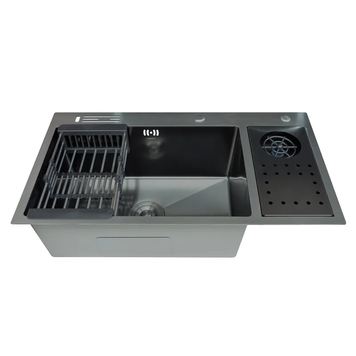 Мойка Zerix ZH8245-SET-08 Micro Decor Graphite из нержавеющей стали (цвет графит) (ZM5594) ZM5594 фото