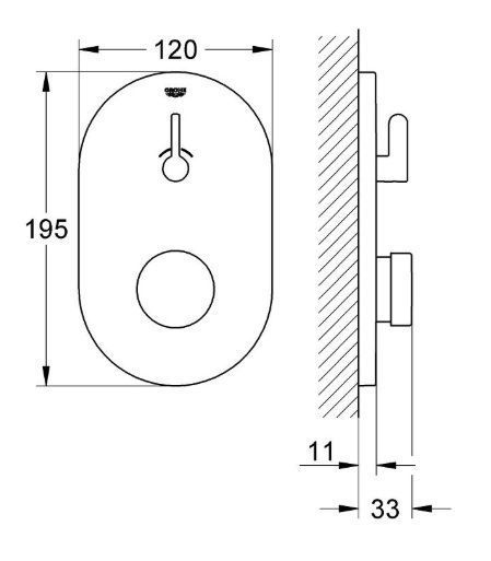 Автоматический нажимной смеситель для душа со смешиванием Grohe Eurosmart Cosmopolitan T (36321000) 36321000 фото