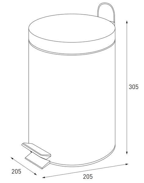 Відро для сміття кругле Zerix Solo-TC0107 SS Color 7 л колір нержавійка (ZX5899) ZX5899 фото