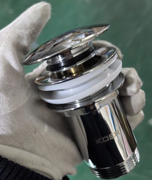 Донный клапан для раковины Koer PW-08-01 1 1/4'' без перелива автоматический СLICK-СLACK (Цвет хром) (KR5786) KR5786 фото