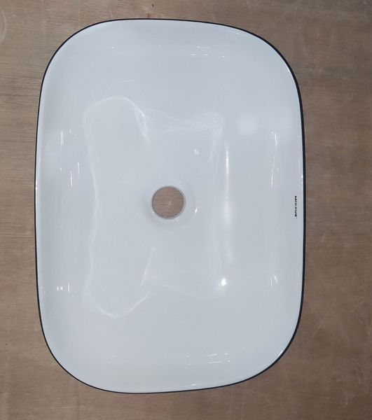Раковина накладна Mixxus Premium DIVERSE-0112 WHITE-BLACK 455х325х135mm (MP6542) MP6542 фото