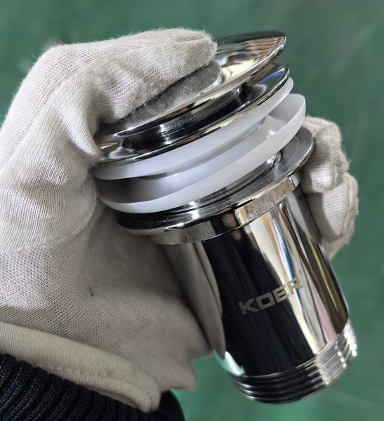 Донный клапан для раковины Koer PW-08-01 1 1/4'' без перелива автоматический СLICK-СLACK (Цвет хром) (KR5786) KR5786 фото
