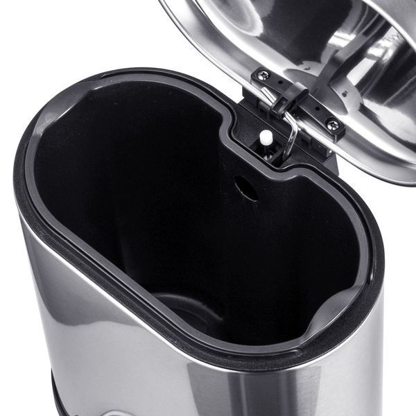 Відро для сміття з плавним закриттям овальне Mixxus Premium Topper-TC0205 SS Color 5л колір нержавійка (MI7059) MI7059 фото