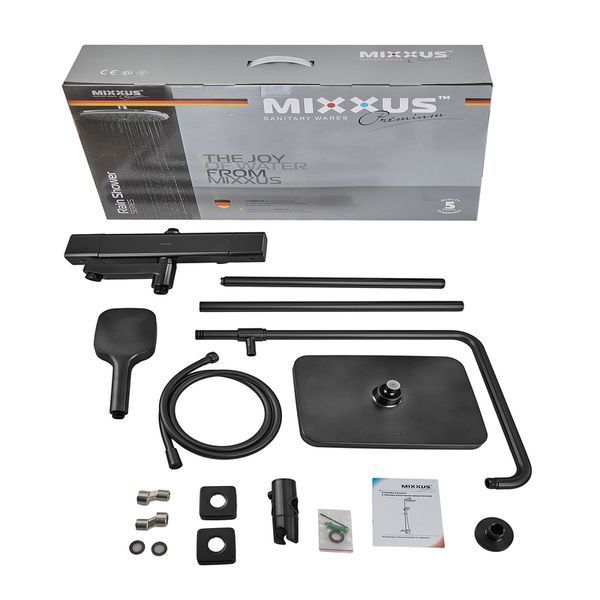 Душевая колонна Mixxus Premium VIRGO 009-J BLACK с термостатическим смесителем, 3 функции (MI6646) MI6646 фото