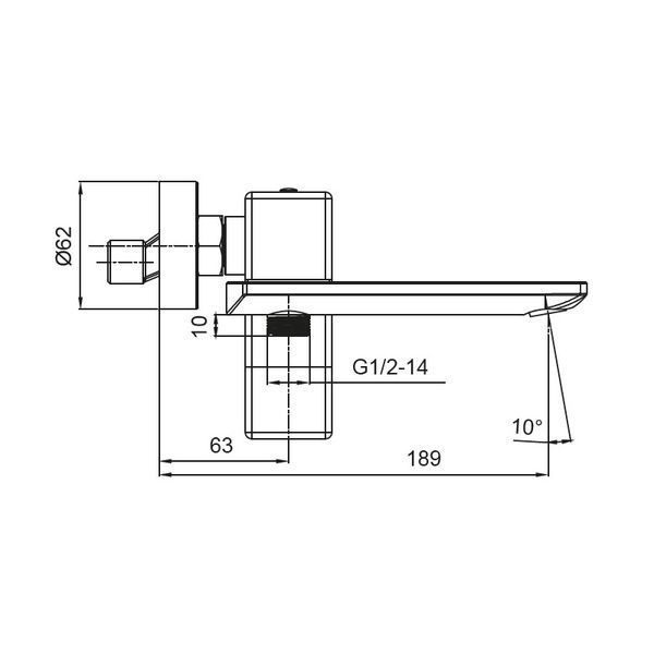 Змішувач для ванни з коротким виливом Koer KB-41010-05 (Колір чорний) (KR3485) KR3485 фото