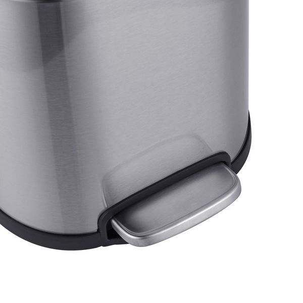 Відро для сміття з плавним закриттям овальне Mixxus Premium Topper-TC0205 SS Color 5л колір нержавійка (MI7059) MI7059 фото