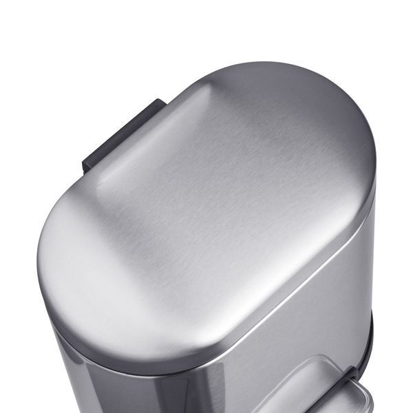 Відро для сміття з плавним закриттям овальне Mixxus Premium Topper-TC0205 SS Color 5л колір нержавійка (MI7059) MI7059 фото